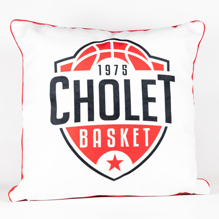 Coussin rouge et blanc